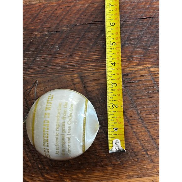 Vintage Holiday Ornament "The Old Homestead In Winter" By Currier & Ives With Bo - Picture 8 of 9